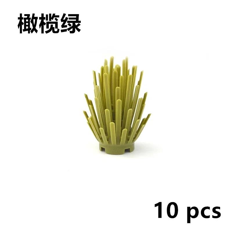 MOC Plants Accessories Bricks 3471 2435 6064 3778 City House Trees Pine Prickly Bush Green Grass Military Building Toys