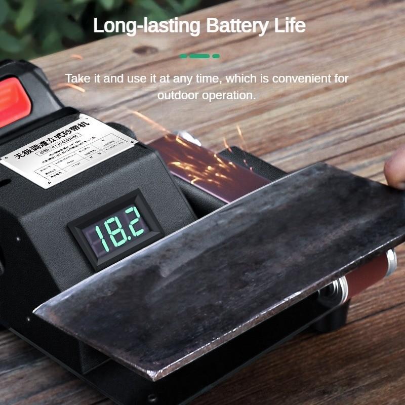 250W Rechargeable Small Sanding Belt Machine Micro Desktop Electric Polishing Machine Household Portable Sharpening Tool