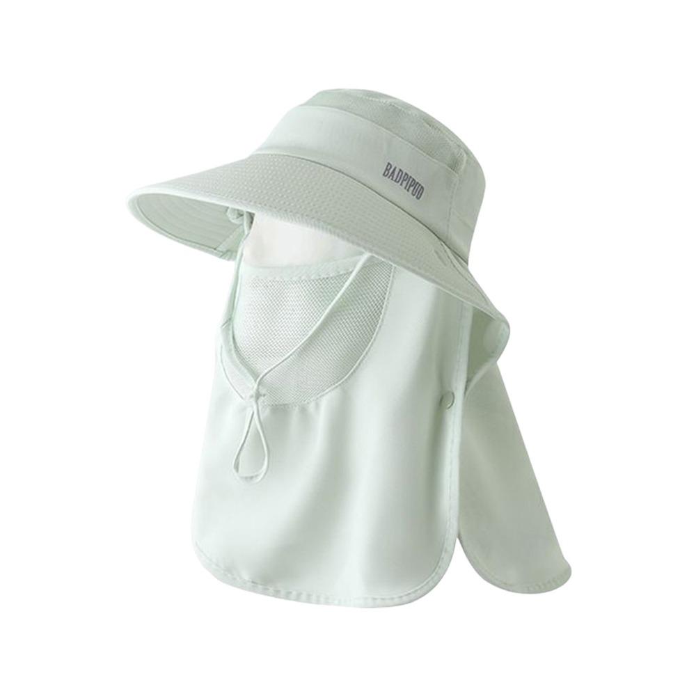 New UV Protection Women s Sun Protection Hat with Face Mask Adjustable All-in-one Sun Hat Wide Brim Hiking Hat зелёный