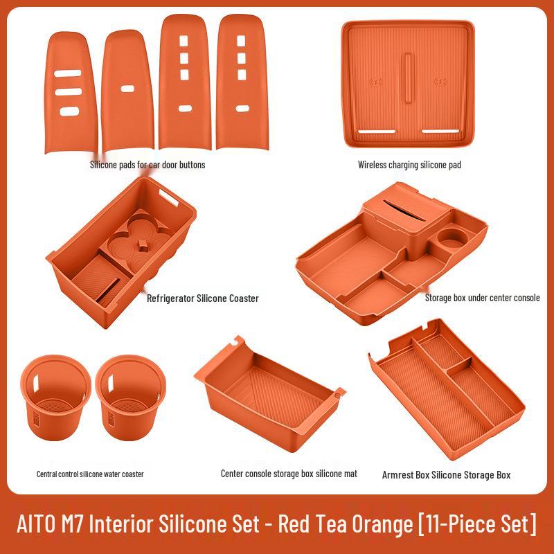 Fits 26 AITO M7/M8 Models: Central Control Wireless Charging Silicone Pad Upgrade Set