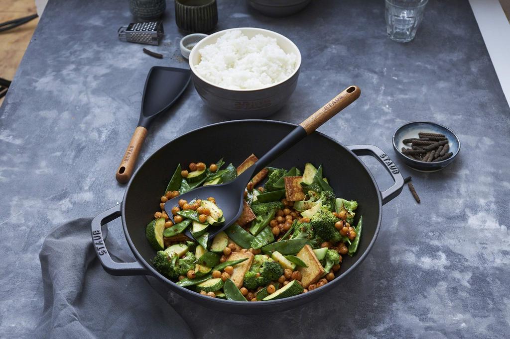 Staub Wok Spatula Japanese Ustensiles Wok Turner "Silicone Turner" [Official Product] 40503-101