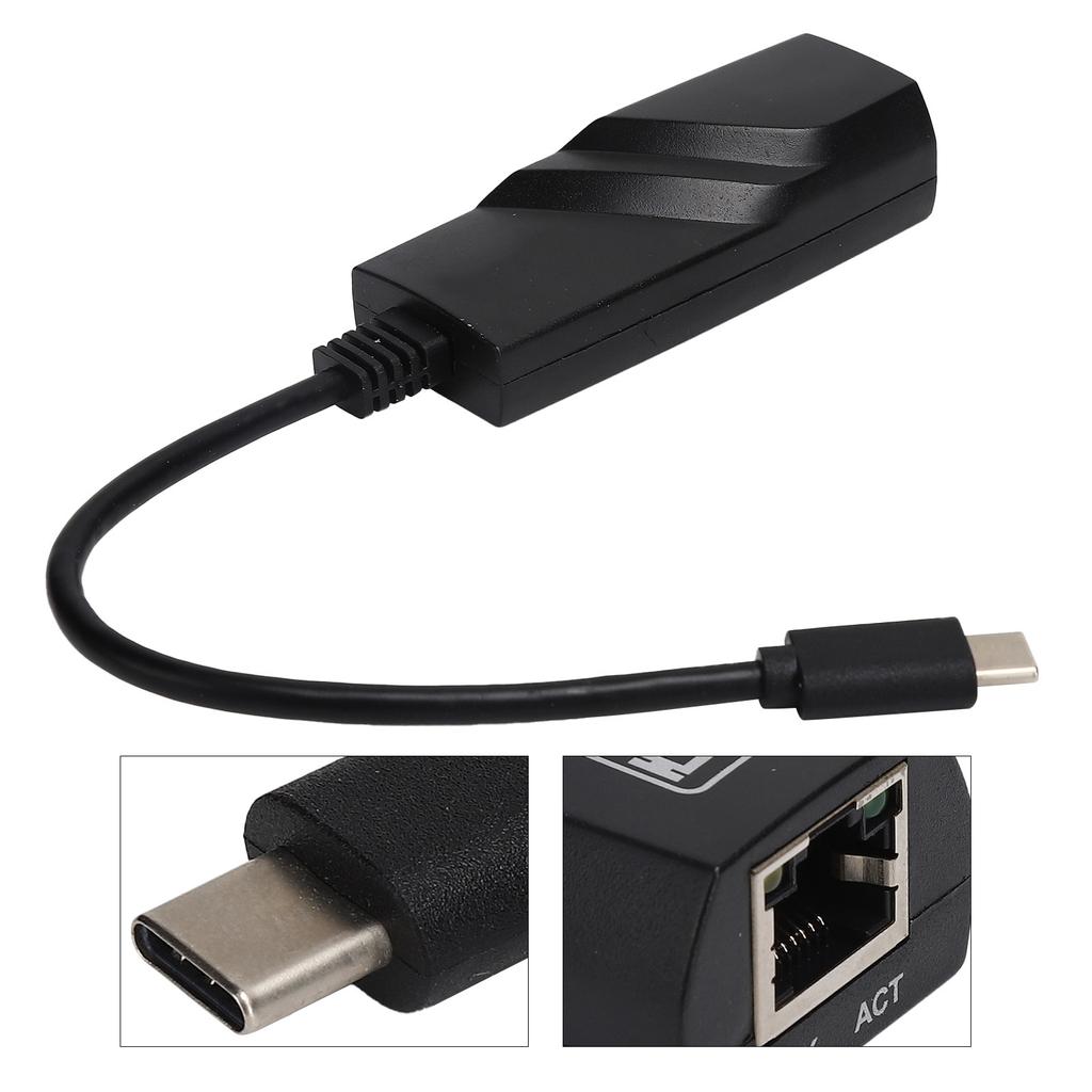 Type C To RJ45 Network Card Ethernet Adapter 1000Mbps Laptop Network Cable Converter