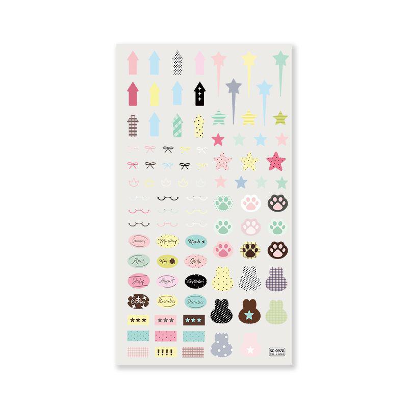 

Sky Star Polka Dot Cat Paw Jelly Stickers - Cute Macaron DIY Phone, Computer & Journal Decor 110x206