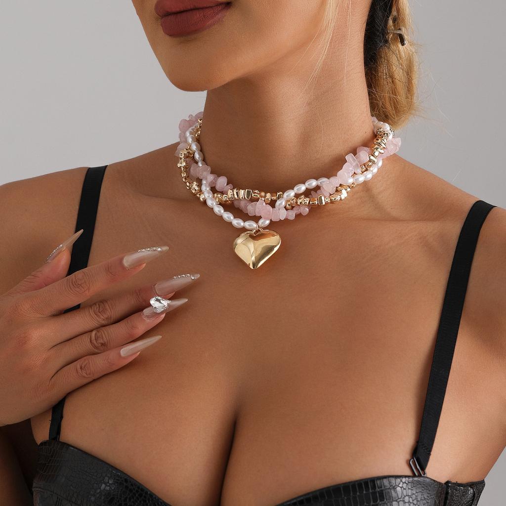 Fashionable Beads Necklace Handmade Necklace Multilayer Delicate Neck Chain Suitable for Fashionable Lover Present