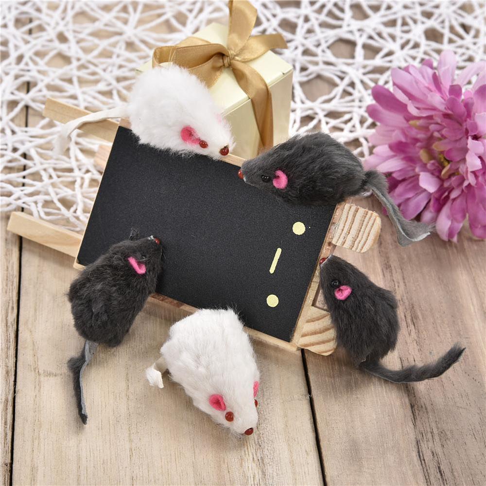 12Pcs Fur Mouse Squeaky Sound Mice Rat Toy For Pet Cat Kitten Puppy Playing