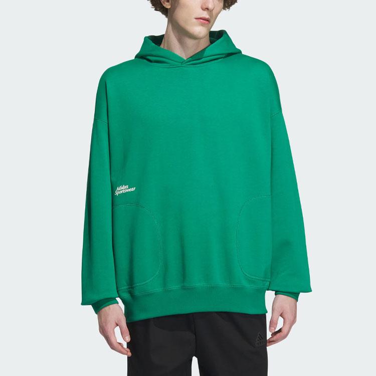 Adidas Reversible Hoodie With Letter Logo Print Unisex Hoodies Smoke-Green IZ1617