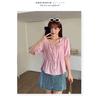 Plus Size Women Short Sleeve Square Neck Solid Color Shirt Summer Fashion Slim Fit Blouse