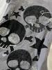 Subculture American Retro Skull Star Print Cinched Waist Short Sleeve T-shirt