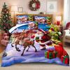 Christmas Bedding Set Queen King Size Christmas Comforter Set Santa Claus Bedding Deer Christmas Tree Printed Xmas Room Decor