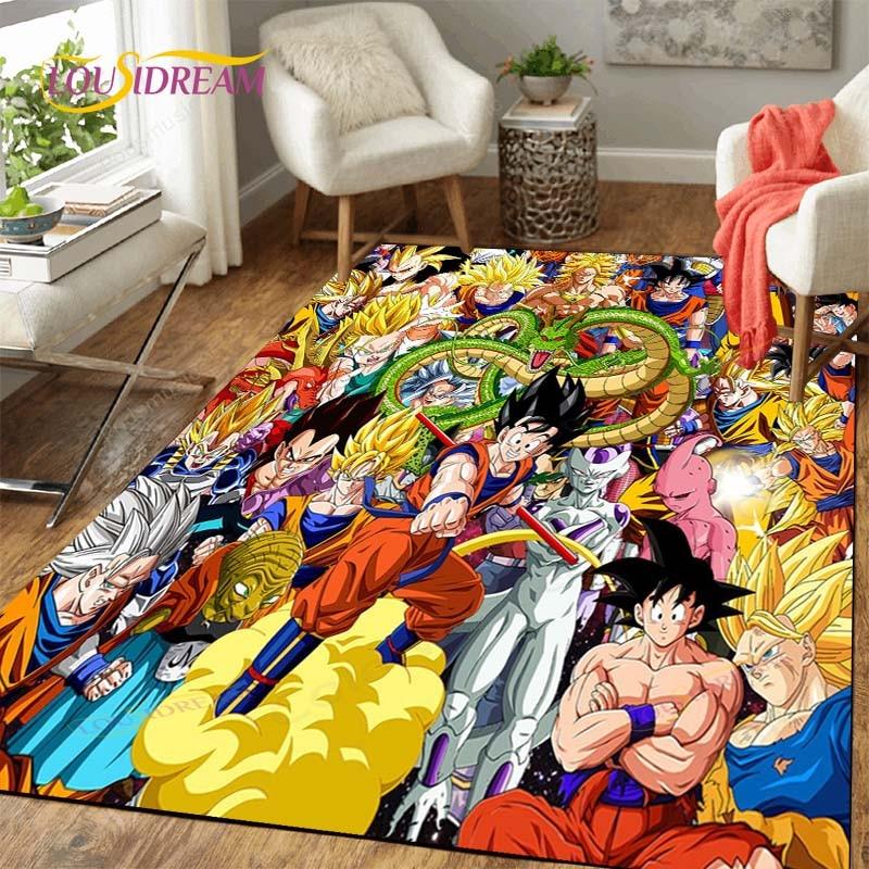 Alfombra antideslizante con dibujos de Dragon Ball Goku para suelo, alfombra cuadrada de calidad para habitación, suelo de baño y cocina extraíble, alfombra impermeable