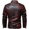 Large size men's leather jacket autumn and winter new men's PU leather jacket men's motorcycle jacket plus velvet leather jacket for men