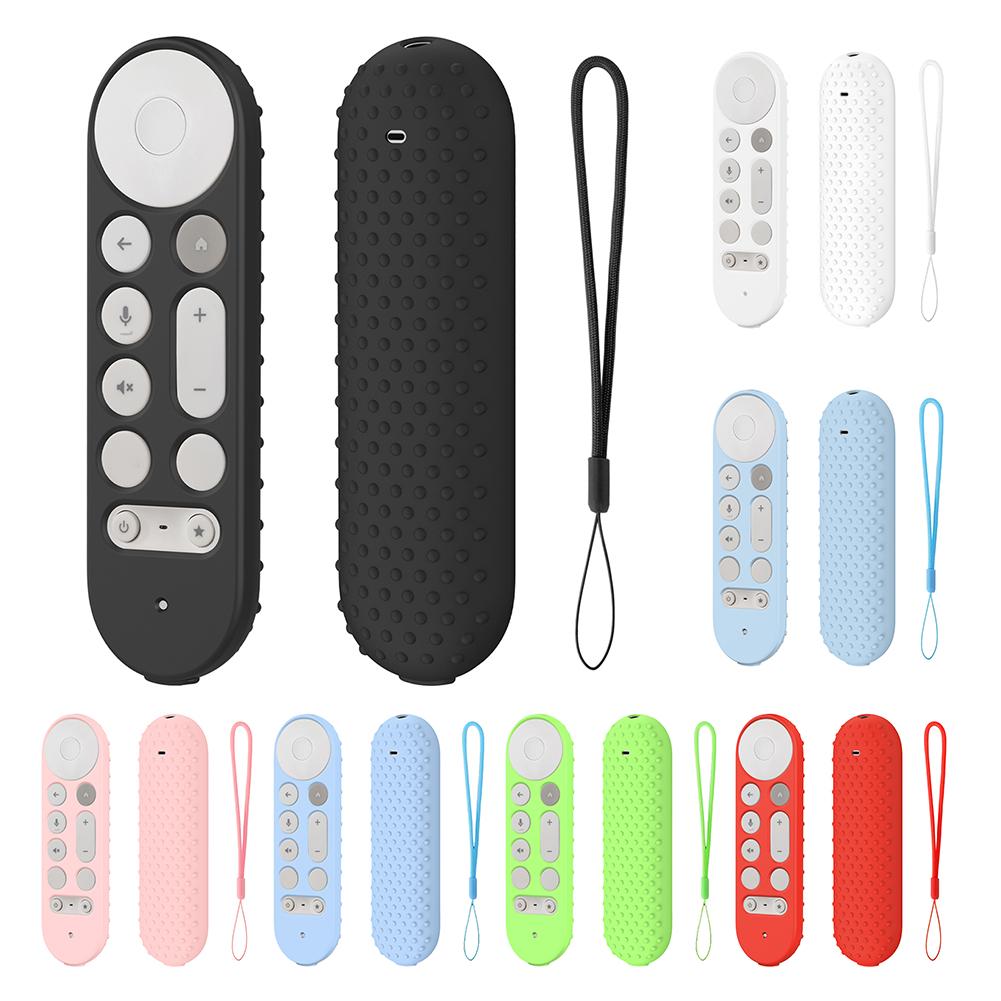 Silicone Remote Case with Lanyard Protective Controller Sleeve Skin Shockproof Remote Protective Case for Google TV Streamer 4K