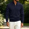 Men's 1/4 Zip Knit Pullover Casual Loose Fit Long Sleeve for Business Casual Wear