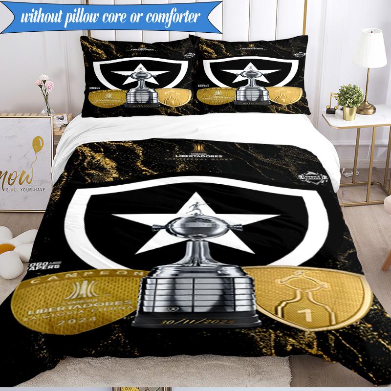 3PCS Botafogo De Futebol E Regatas Printed Soft Bedding Set,Including 1pc Duvet Cover And 2pcs Pillowcases Perfect for Bedroom, Dormitory, Fan Gift