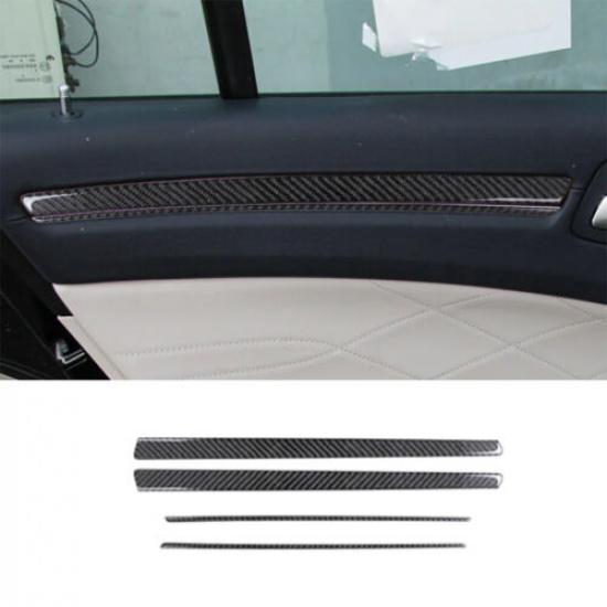 4Pcs For 2015-Up Chrysler 300 Carbon Fiber Interior Rear Door Panel Cover Trim