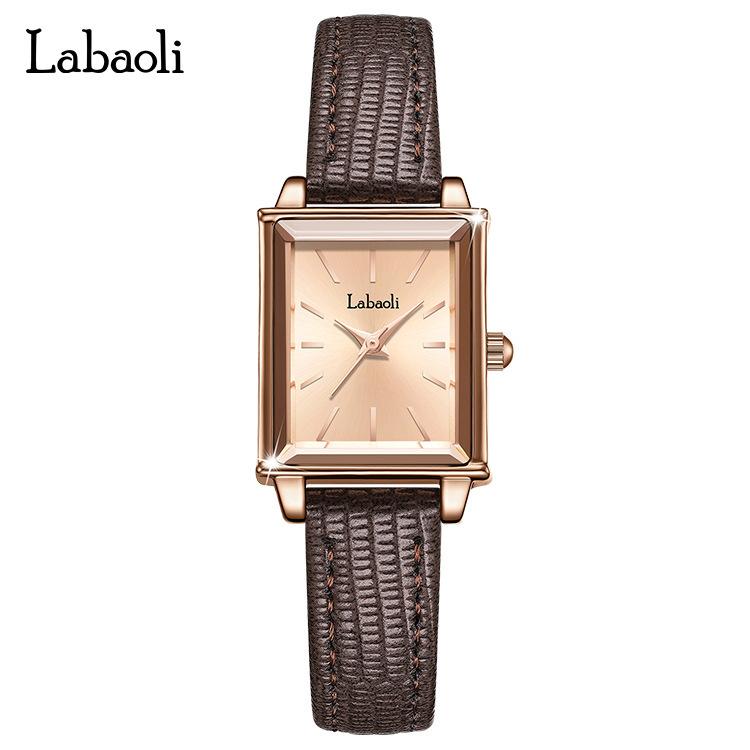 

Labaoli Women S Watch Source Square Quartz Watch темно-коричневого