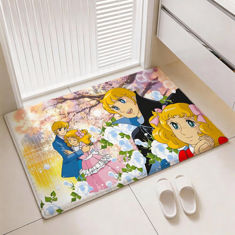 Sweet Classic Anime C-Candy Candys Floor Mat Soft Thickened Flannel Door Mat Non-Slip Living Room Rug Home Decor