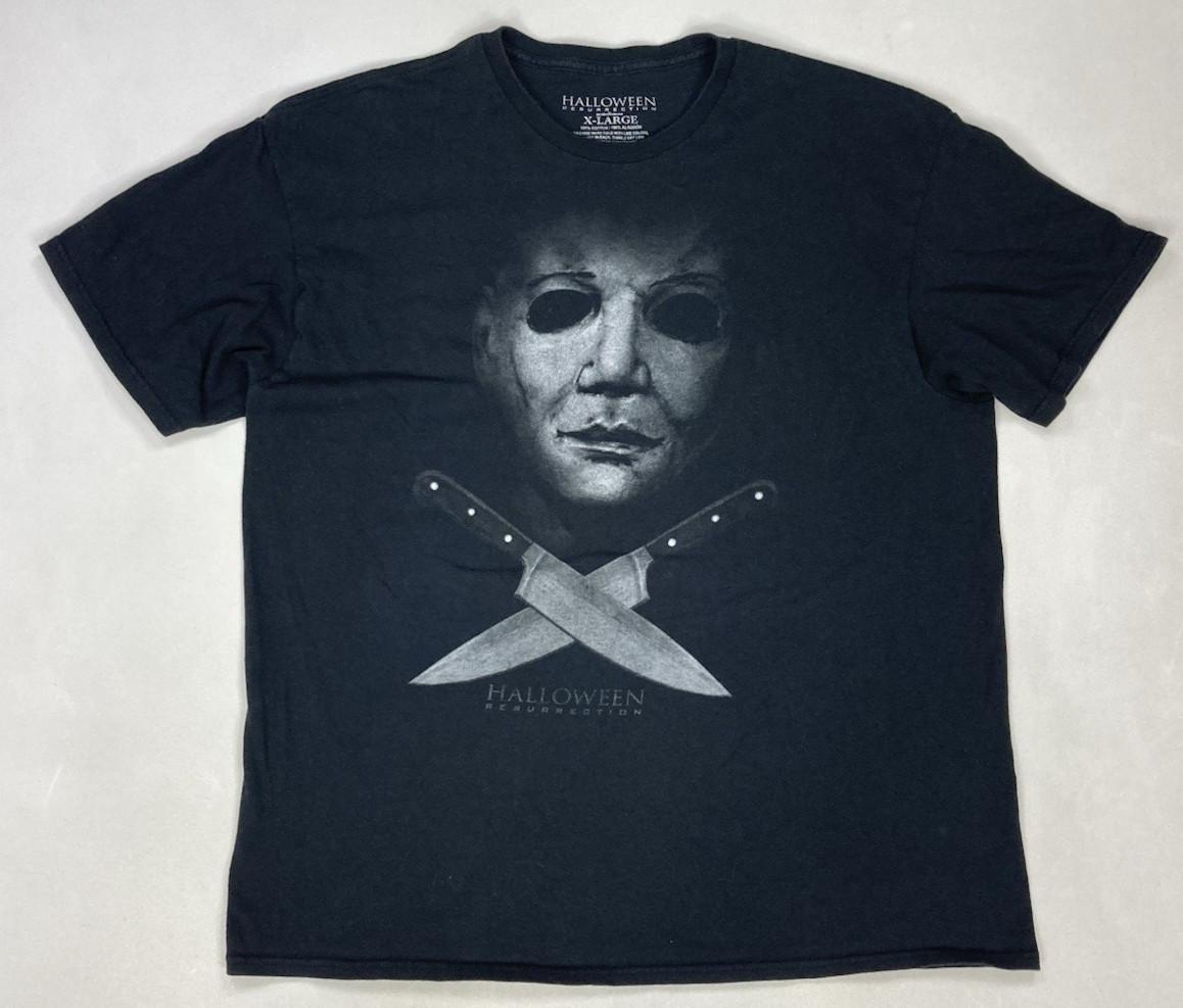 Halloween Resurrection Graphic T-shirt Men XL Black Short Sleeve Movie XL
