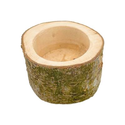Good-Pet Hamster Wooden Food Bowl Hamster Squirrel Food Bowl Log Gnawing For Small Animals Food Bowls Durable Easy To Use