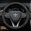 Capa de Couro para Volante de Carro para Toyota CHR RAV4 Corolla Highlander Prius Yaris Prius RAIZE RUSE Auris Camry Acessórios