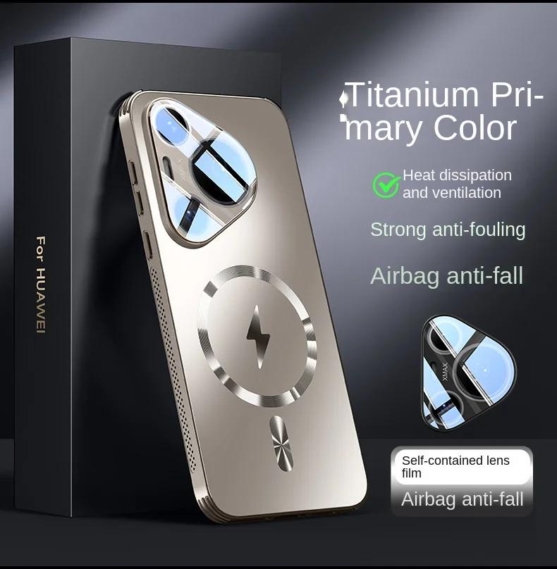 

Для Huawei P70 P60 P50 Pro Чехол Жесткий Матовый Магнитный Беспроводная зарядка Защита Объектива Задняя Крышка Чехол Для Huawei Pura 70 P60 P50 For P50 Pro золотой