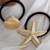 Beach Wind Golden Starfish Exaggerated Fashion Hair Rope Geometric Advanced Pentagram Hair Rope