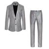Men's European Plaid Nightclub Single-Breasted Suit Set
