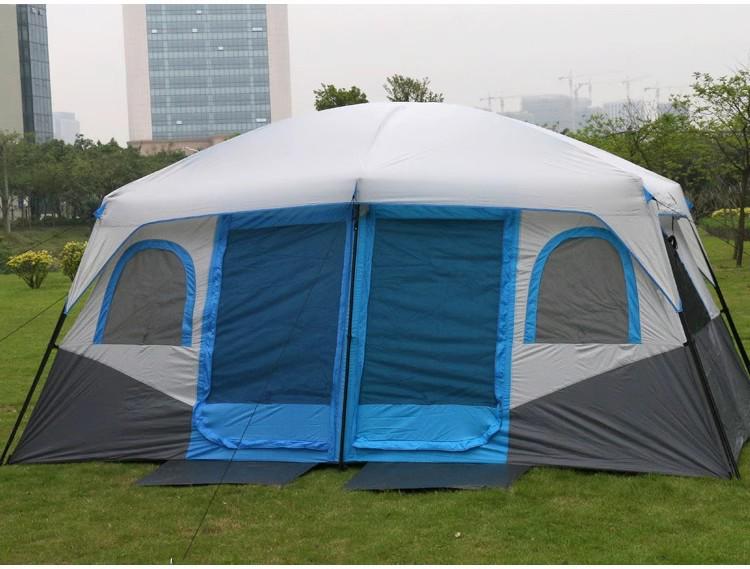 Spacious Two-Room Weatherproof Camping Tent with Easy Storage