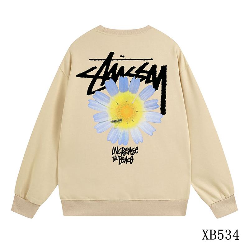 

Stussy 2023 Autumn/Winter Unisex Loose Fit Stussy Itp Flower Tee Daisy Print Round Neck Sweater