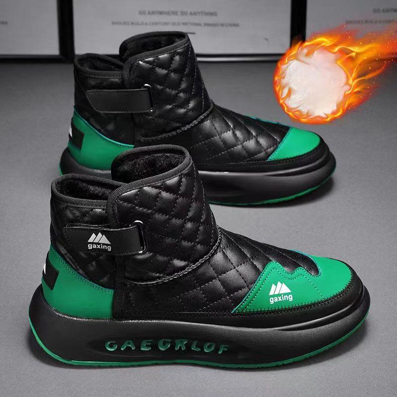 

Мужские ботинки. Новые модные универсальные туфли с толстой подошвой. Удобные износостойкие, нескользящие, бархатные, сохраняющие тепло зимние плюшевые туфли. 40