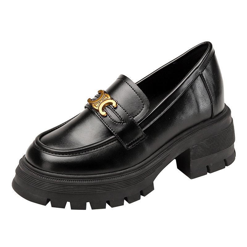 

Маленькие кожаные туфли с внутренней высотой, увеличивающей рост, женские туфли маленького размера 33, рабочие туфли весна и осень, с круглым носком, одинарные туфли 38