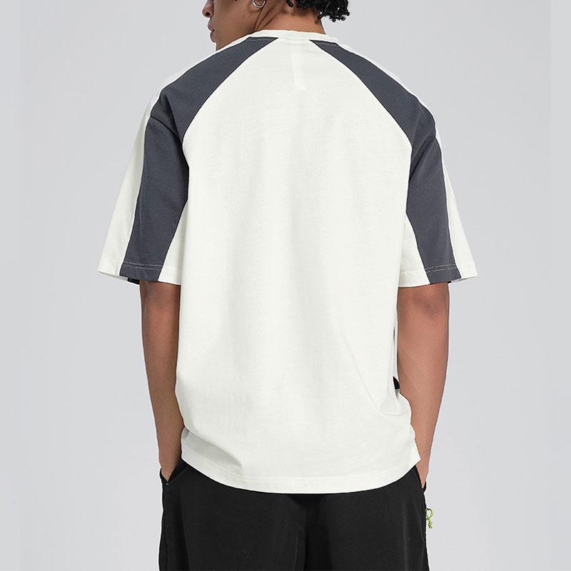 Reebok Color Block Loose Fit Letter Print Round Neck Short Sleeve T-Shirt Unisex Tops White 24SRM415UGW1
