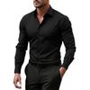 Herren Einreiher Langarm Revers Business Casual Slim Fit Hemd
