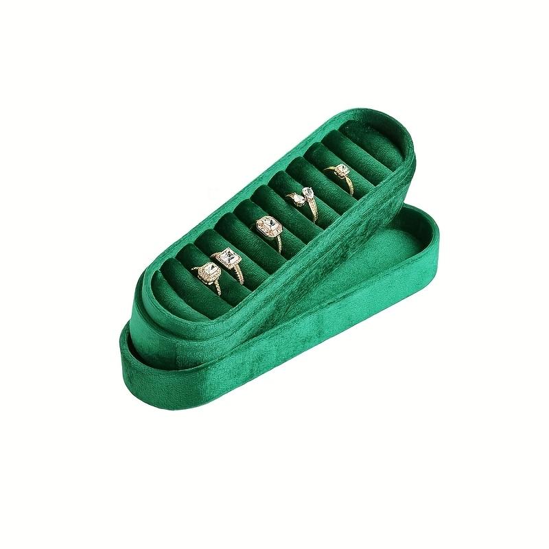 Velvet Oval Ring Display Case  Contemporary Style, Fabric Material, Tabletop Mounting, Perfect for Rings, No Electricity Required, Jewelry Boxes