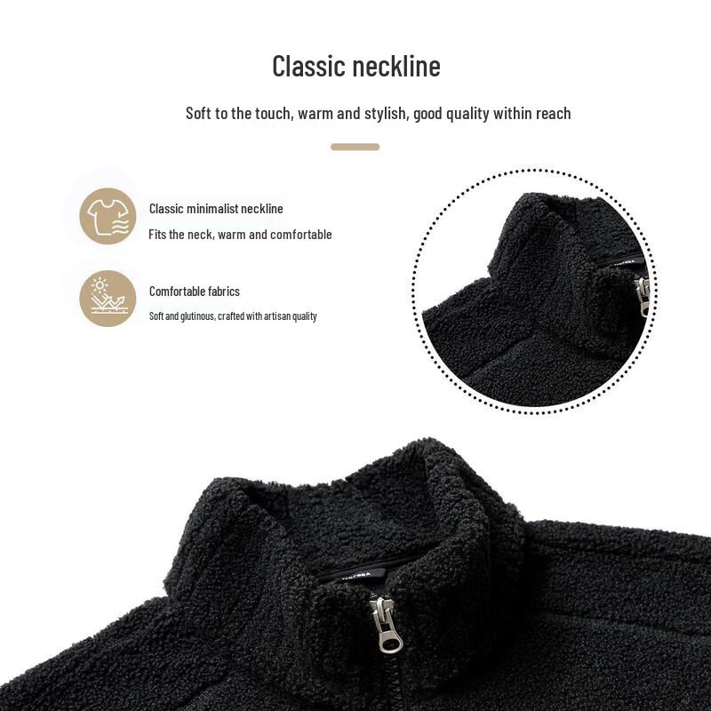 XueZhongFei Men's Winter Warm Fleece Zip-Up Jacket