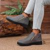 Dark Space Gray Women'S Ankle Boots, Suitable for 11 Festivals, Lace-Up Round Toe Casual Sneakers, Faux Cover Fabric with Lining and Insole