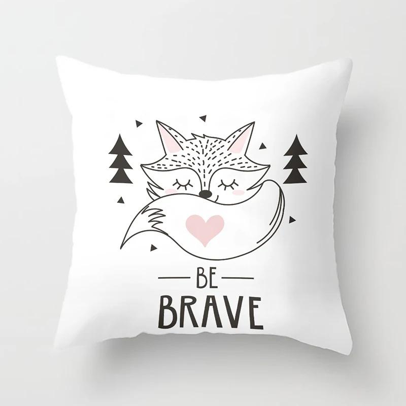 Cartoon Little Fox Decorative Pillowcase Car Ornaments Office Living Room Sofa Home Pillowcase