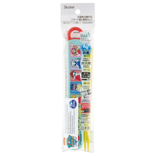 Skater Paw Patrol Fruit Chopsticks and Chopstick Case Set, 16.5cm, for Children, Antibacterial, Made in Japan (ABS2AMAG-A)