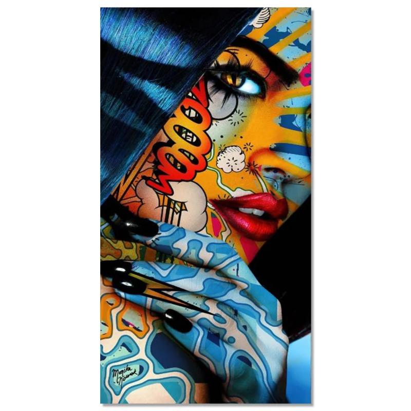 Graffiti Cool Girl Wall Art Poster Sexy Woman Abstract Trendy Mural Modern Home Decor Canvas Painting Pictures Print Decorations