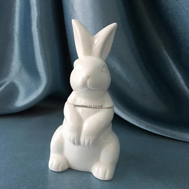 Keramikteller Hase 8 Zoll 10 Goldfarbener Edelstahl Dessertkuchen Tablett Schmuck Kosmetik Aufbewahrung