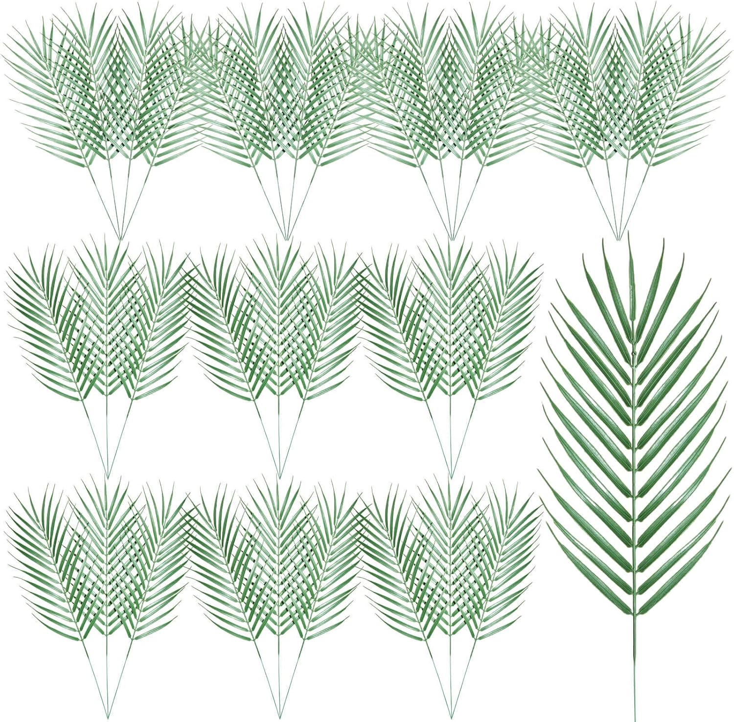 

40 pieces Artificial Tropical Plants Fake Palm Plant Branch Green Leaves for Home Garden Office Jungle Carnival Decoration