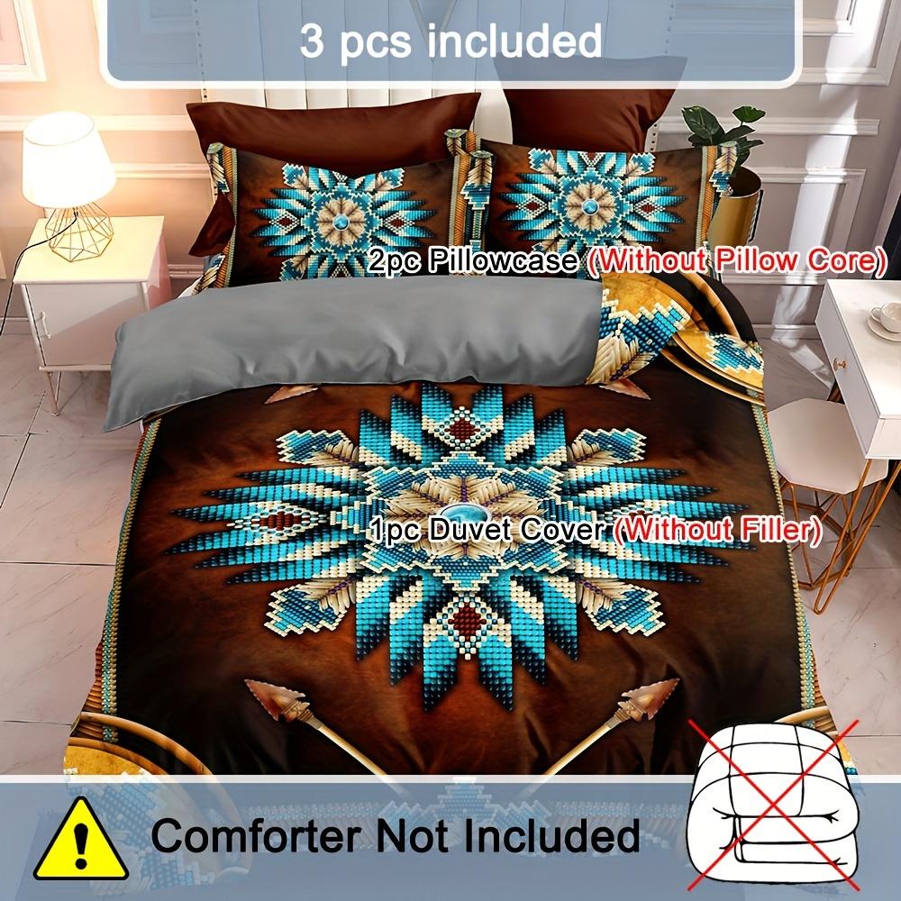 Western Braun Bettbezug-Set - Atmungsaktive, Ganzjahresbettwäsche mit Reißverschluss, Maschinenwaschbar - 1 Bettbezug & 2 Kissenbezüge