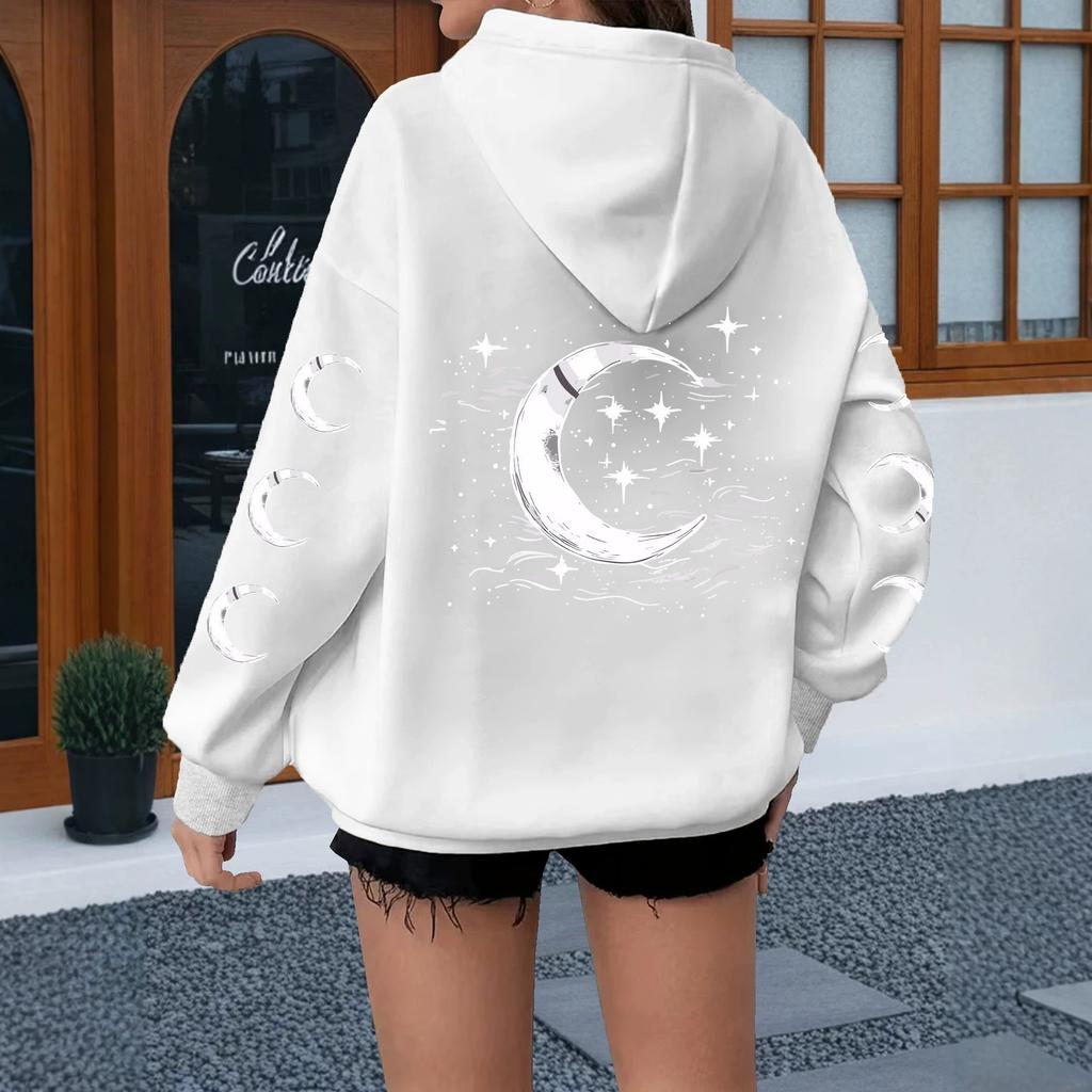 Polka Dot Star Printed Hooded Sweater Design Sense Loose Personalized Jacket Spring and Autumn Jacket