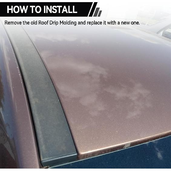 75553-0C030 75554-0C030 Dachrinnenleiste Kompatibel mit Toyota Tundra Crewmax 2007-2021 4 Volltüren (NICHT GEEIGNET für Doppelkabine), Dachtropfleiste