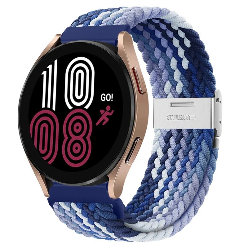 20mm 22mm Nylon Band for Samsung Galaxy Watch 6 5 4 40/44mm 5Pro Active 2 Gear S3 Braided Elastic Bracelet for Huawei GT2/3 4Pro