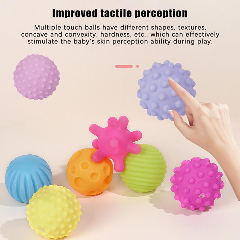 6Pcs Baby Toys Sensory Balls For Children Textured Hand Touch Ball Soft Massage Ball Infant Rattle Senses Toys Educational Bath