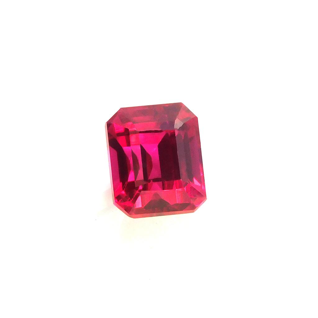 Beautiful CERTIFIED 5.45 Ct Natural Emerald Cut Red Ruby Enhanced Loose Gemstone P-4707-Ra