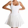 Ausgeschnittenes Damen-Tenniskleid Ärmellos Badmintonröcke Trainings-Stramplerkleid Badminton Sport