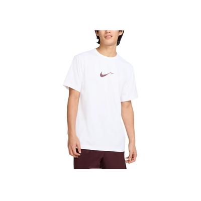 Camiseta de Manga Curta Dri-Fit UV com Logo Gola Redonda Absorção de Suor Secagem Rápida Fashion Versátil Tops Masculinos Branco HV4882100