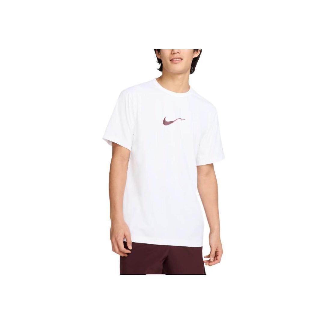 

Nike Dri-Fit UV Logo Round Neck Sweat-Wicking Quick-Dry Fashionable Versatile Short Sleeve T-Shirt Men Tops White HV4882100 2XL